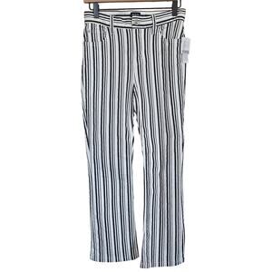 BDG‎ UO Kick Flare High-rise Cropped Jean Black White Striped Women's 25 Casual